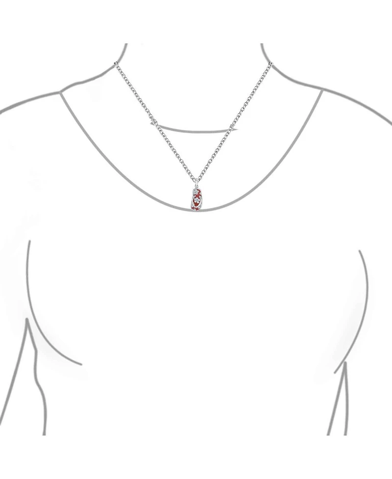 Bling Jewelry Nautical Flip Flop Pendant Necklace in Pink Sterling Silver Beach Sandal