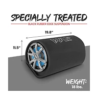 Pyle 8'' Amplified Car Subwoofer Enclosure, 400W, Carpeted