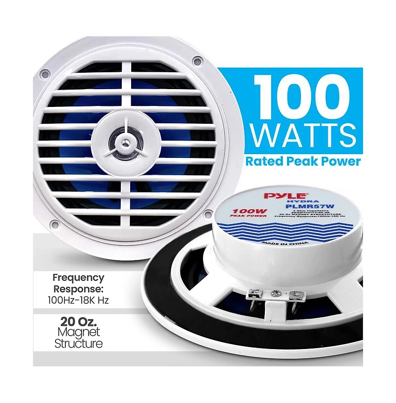 Pyle 5.25-Inch Waterproof Stereo Speaker System, 100 Watts