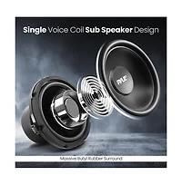 Pyle 8" Single Voice Coil Car Subwoofer, 200 Watts, 4-Ohm