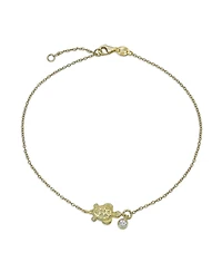 Bling Jewelry Nautical Turtle Cz Accent Anklet Ankle Bracelet Sterling Silver