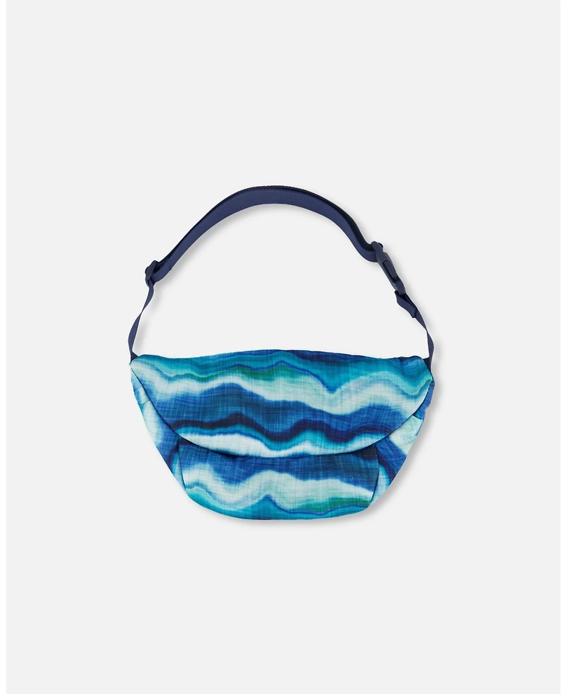 Boy Printed Fanny Pack Blue Wave And Black - Toddler|Child