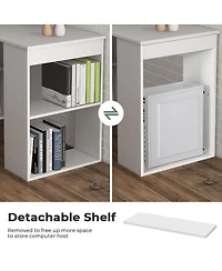 Gouun Computer Desk Writing Workstation Office with 6-Tier Storage Shelves