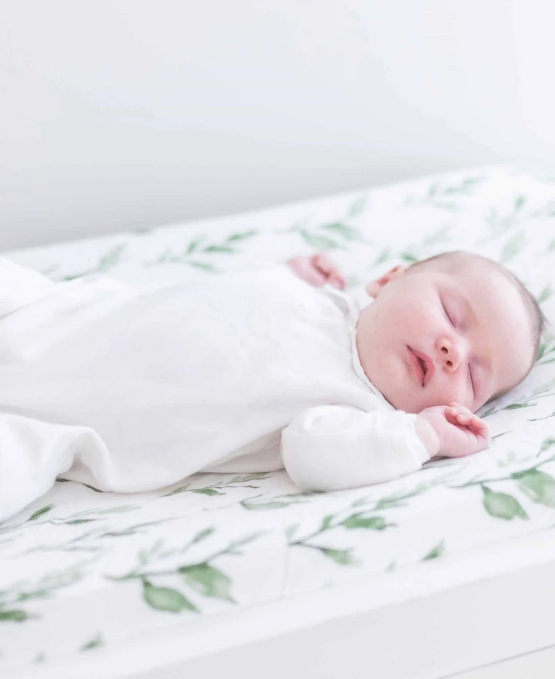 Crane Baby Parker Quilted Change Pad Cover - Leaf