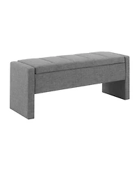 The Pop Home Modern Upholstered Bed End Bench with Storage, Linen Foot Rest Stool, Multi-Functional Vanity Stool-The