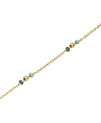 Rosefield Emerald Dotted Bracelet In 14K Yellow Gold Plated Stainless Steel