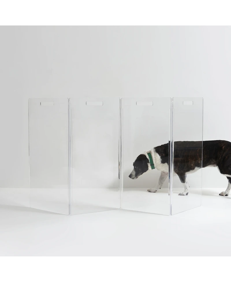 Hiddin Clear Freestanding Pet Gate Zig Zag