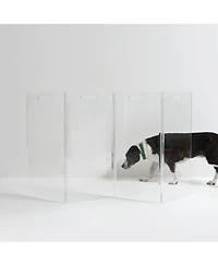 Hiddin Clear Freestanding Pet Gate Zig Zag