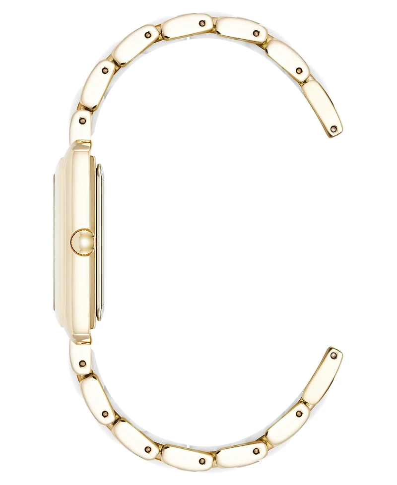 Anne Klein Women's Quartz White Silicone and Gold-Tone Metal Alloy Bracelet Watch, 26mm