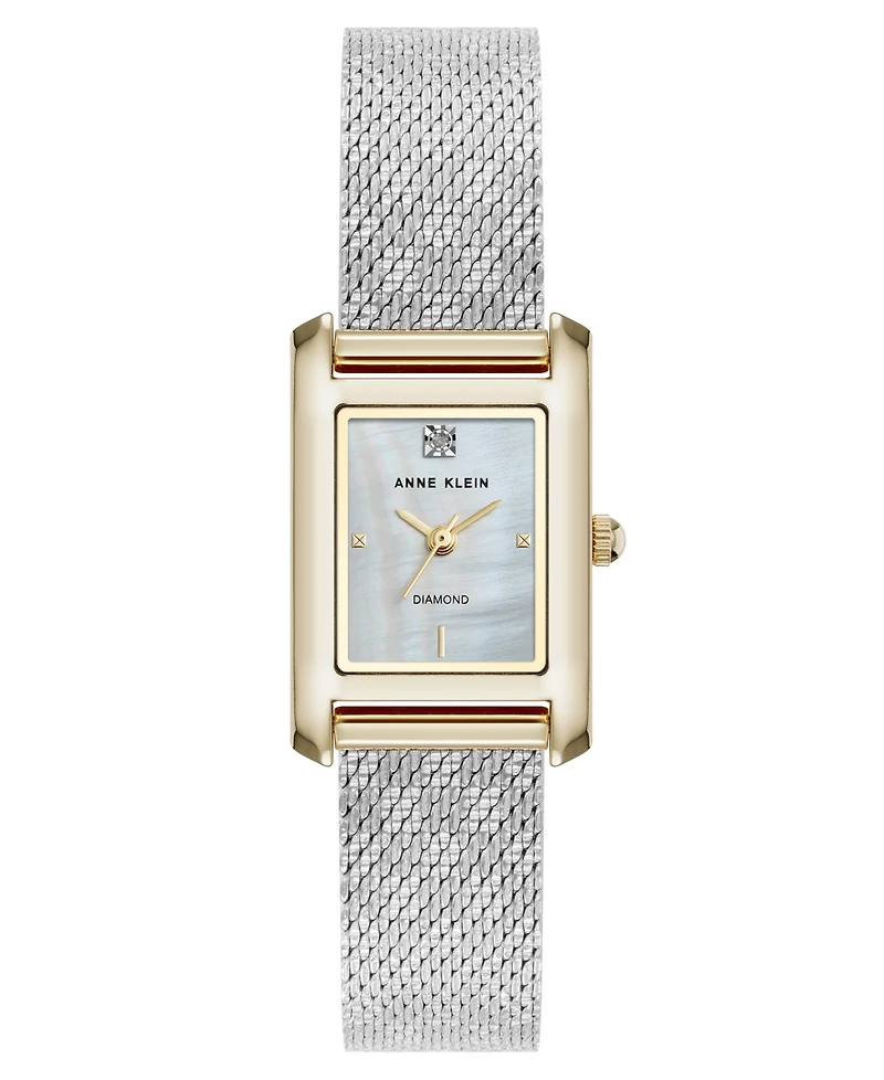 Anne Klein Women's Quartz Two-Tone Stainless Steel Mesh Watch, 20mm
