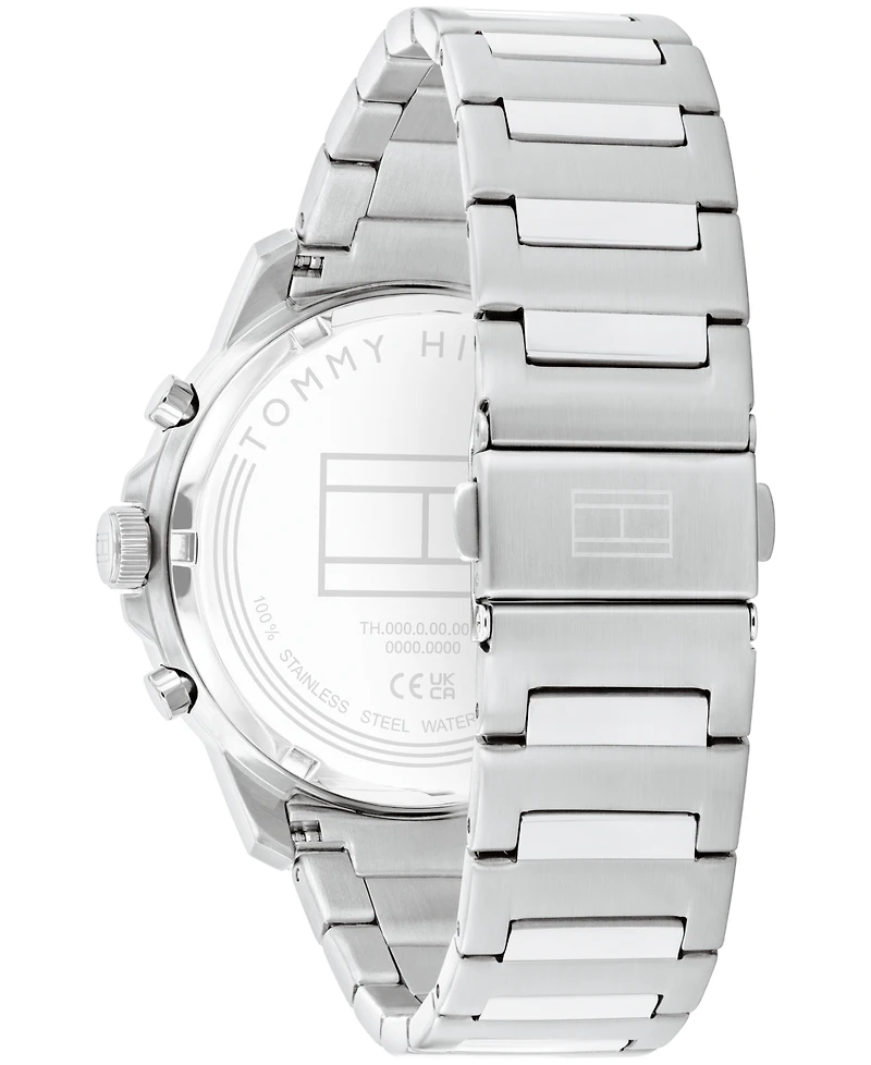 Tommy Hilfiger Men's Multifunction Silver Tone Stainless Steel Bracelet Watch, 43mm