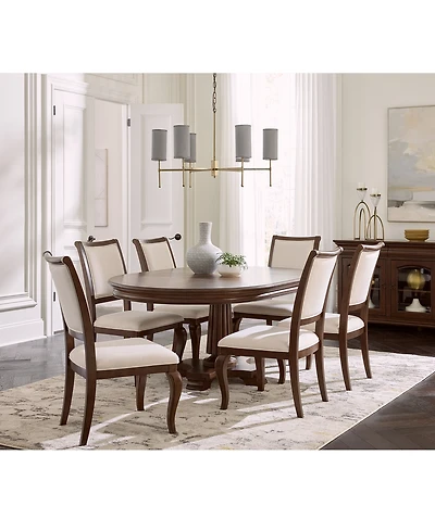 Nelman 7-Pc. Round Dining Set (Table & 6 Side Chairs), Created for Macy's