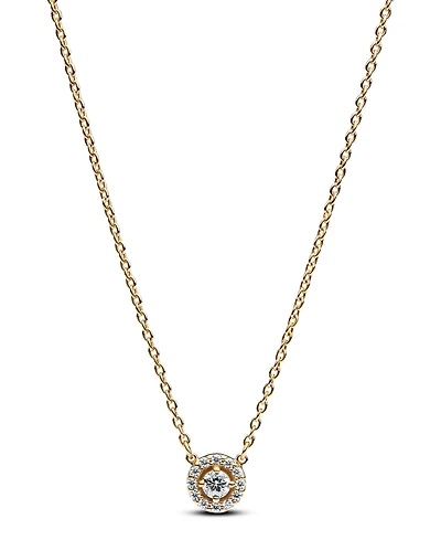 Pandora Gold-Plated Round Pave Halo Pendant Necklace