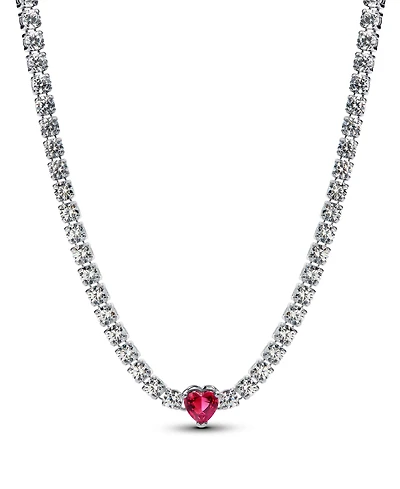 Pandora Sterling Silver Halo Heart Choker Necklace
