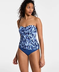 Anne Cole Women's Twist-Front Shirred Bandeau Tankini Top