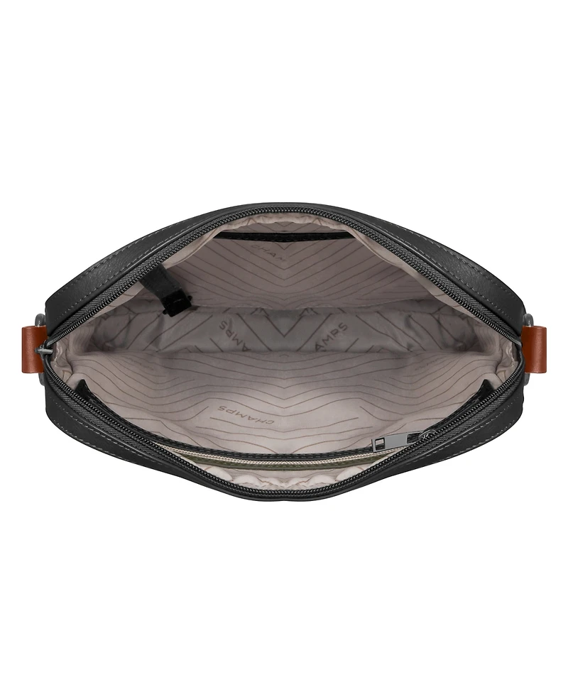 Onyx Leather Cross Body Bag