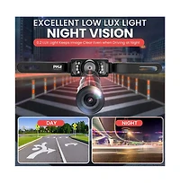 Pyle Car Camera & Rearview Mirror Display Kit, 7'' Lcd, Night Vision, Waterproof