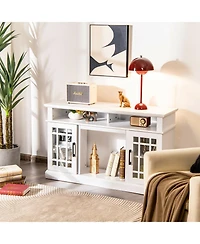 Gouun 48 Inch Electric Fireplace Tv Stand with Cabinets for TVs Up to 50 Inch