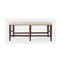 Jofran Fairview Transitional 52" Backless Upholstered Counter Height Bench