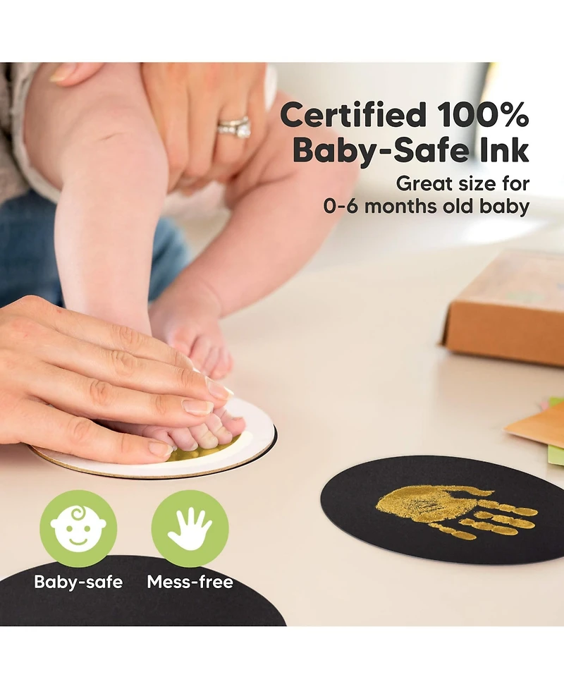 KeaBabies 2pk Round Inkless Ink Pad for Baby Hand and Footprint Kit, Clean Touch Dog Paw, Nose Print & Pet Safe