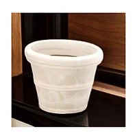 Slickblue Round Planter with Weathered Stone Finish in Durable Poly Resin