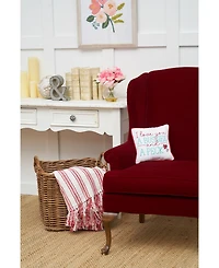 10" x 10" Valentine's Day "I Love You A Bushel And A Peck" Embroidered Small/Petite Size Accent Throw Pillow