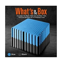 Squatz 50-Piece Puzzle Exercise Mat, Eva Foam Tiles, Blue/Black