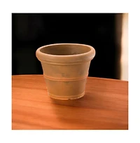 Slickblue Round Planter Weather-Resistant Poly Resin Plastic for Outdoor Use