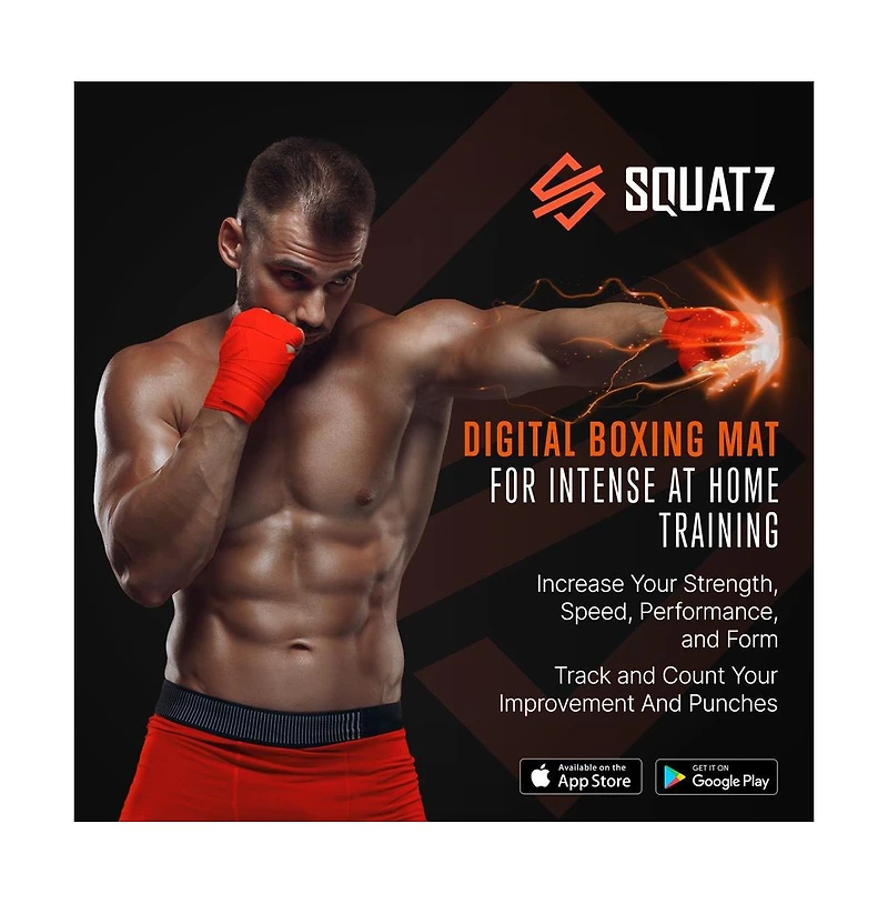 Squatz Portable Boxing Mat With Digital Counter, Punch Strength Training