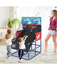 Kuyotq Kids Arcade Basketball Game Set with 4 Basketballs and Ball Pump