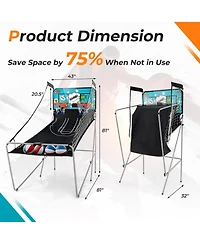 Kuyotq Dual Shot Basketball Arcade Game with 8 Game Modes and 4 Balls