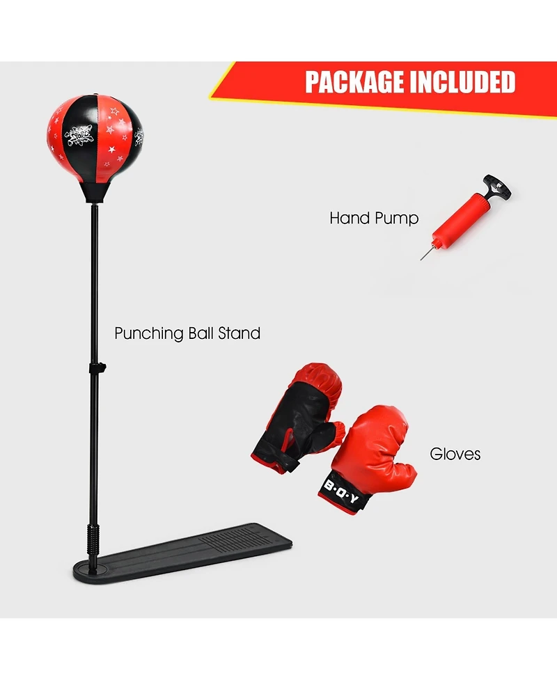 Kuyotq Kids Punching Bag with Adjustable Stand and Boxing Gloves