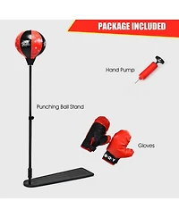 Kuyotq Kids Punching Bag with Adjustable Stand and Boxing Gloves