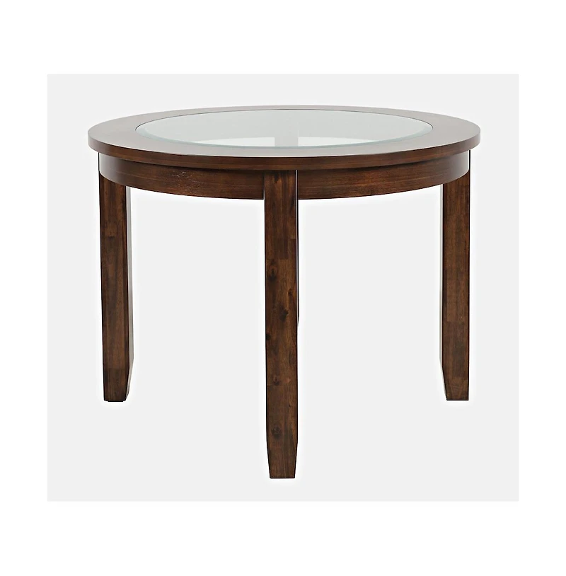 Jofran Urban Icon Contemporary 42" Round Glass Inlay Dining Table