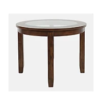 Jofran Urban Icon Contemporary 42" Round Glass Inlay Dining Table
