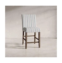 Jofran Eastern Tides Coastal Wire-Brushed Wood Upholstered Parsons Barstool (Set of 2)