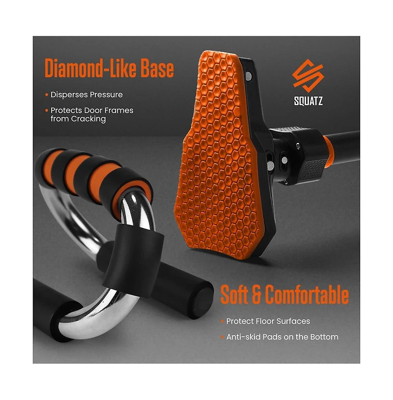 Squatz Adjustable Pull-Up and S-Type Push-Up Bars for Strength Training