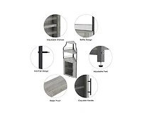 gaomon Corner Bar Cabinet with Led Lights, Industrial Liquor Cabinet with Adjustable Shelf, 5-Tier Industrial Wine Cabinet with Glass Holder