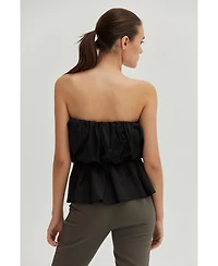 Crescent Women's Arianna Balloon Peplum Tube Top