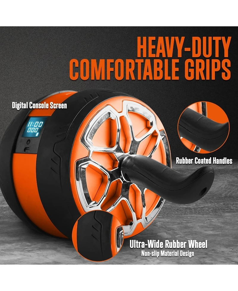 Squatz Ab Roller Wheel and Pilates Bar Set with Resistance Bands for Total Body Workouts