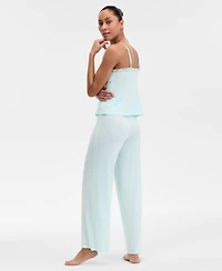 I.n.c. International Concepts Women's Lace-Trim Knit Tank & Pajama Pants Set