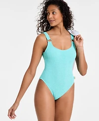 Vince Camuto Women's Textured Scoop-Neck One-Piece Swimsuit