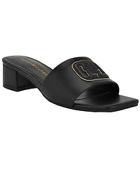 Tommy Hilfiger Women's Penni Logo Block Heel Slip-On Sandals