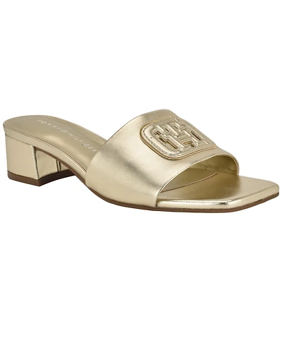 Tommy Hilfiger Women's Penni Logo Block Heel Slip-On Sandals