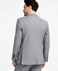 B by Brooks Brothers Men's Windowpane Wool-Blend Stretch Classic-Fit Suit Jacket