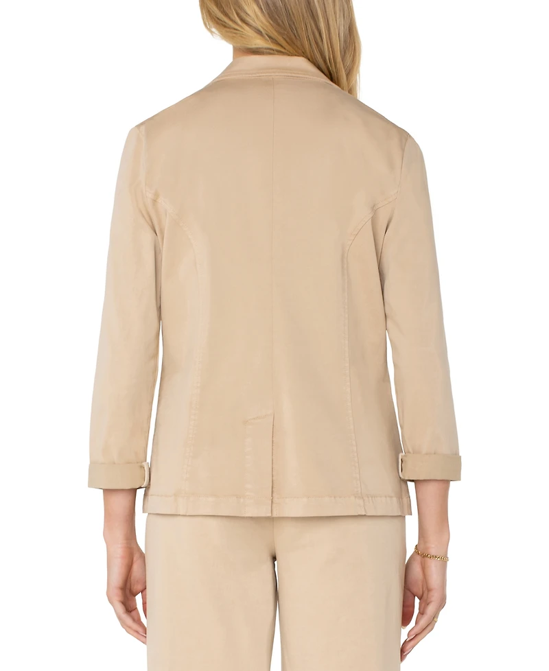 Liverpool Los Angeles Petite Fitted Open-Front Blazer