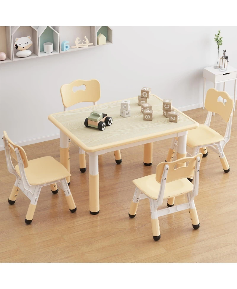 gaomon Adjustable Kids Table & 4 Ergonomic Chairs Set