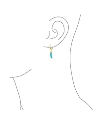 Bling Jewelry Italian Cornicello Chili Pepper Dangle Synthetic Turquoise Earrings Gold Plated Silver