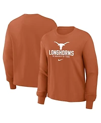 Nike Women's Texas Orange Texas Longhorns Primetime University Boxy Long Sleeve T-Shirt