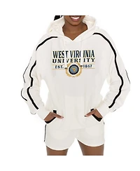 Gameday Couture Women's Cream West Virginia Mountaineers Down, Set, Go Pullover Hoodie and Shorts Set